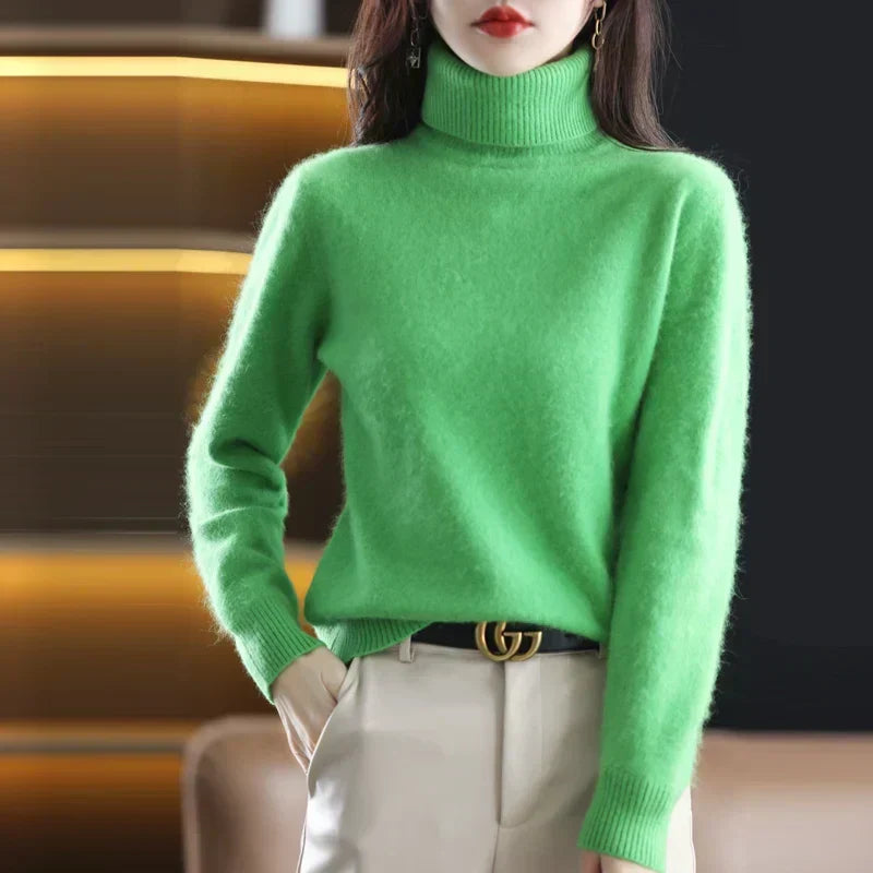 Ophelia | Sophisticated High Neck Cashmere Turtleneck Sweater
