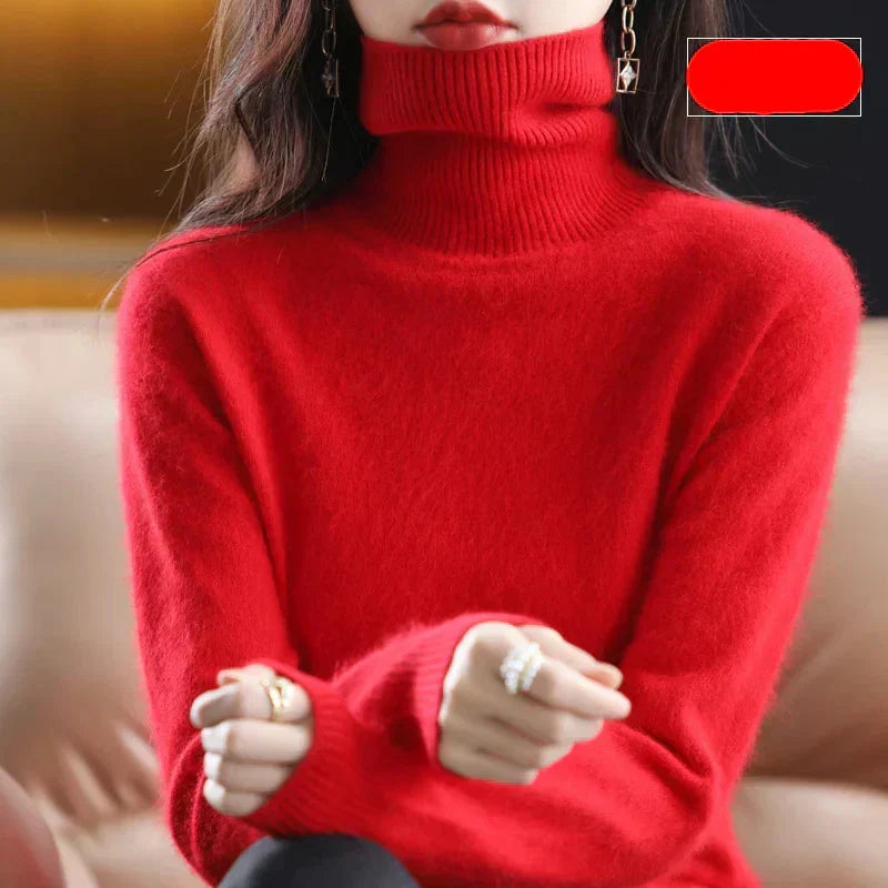 Ophelia | Sophisticated High Neck Cashmere Turtleneck Sweater