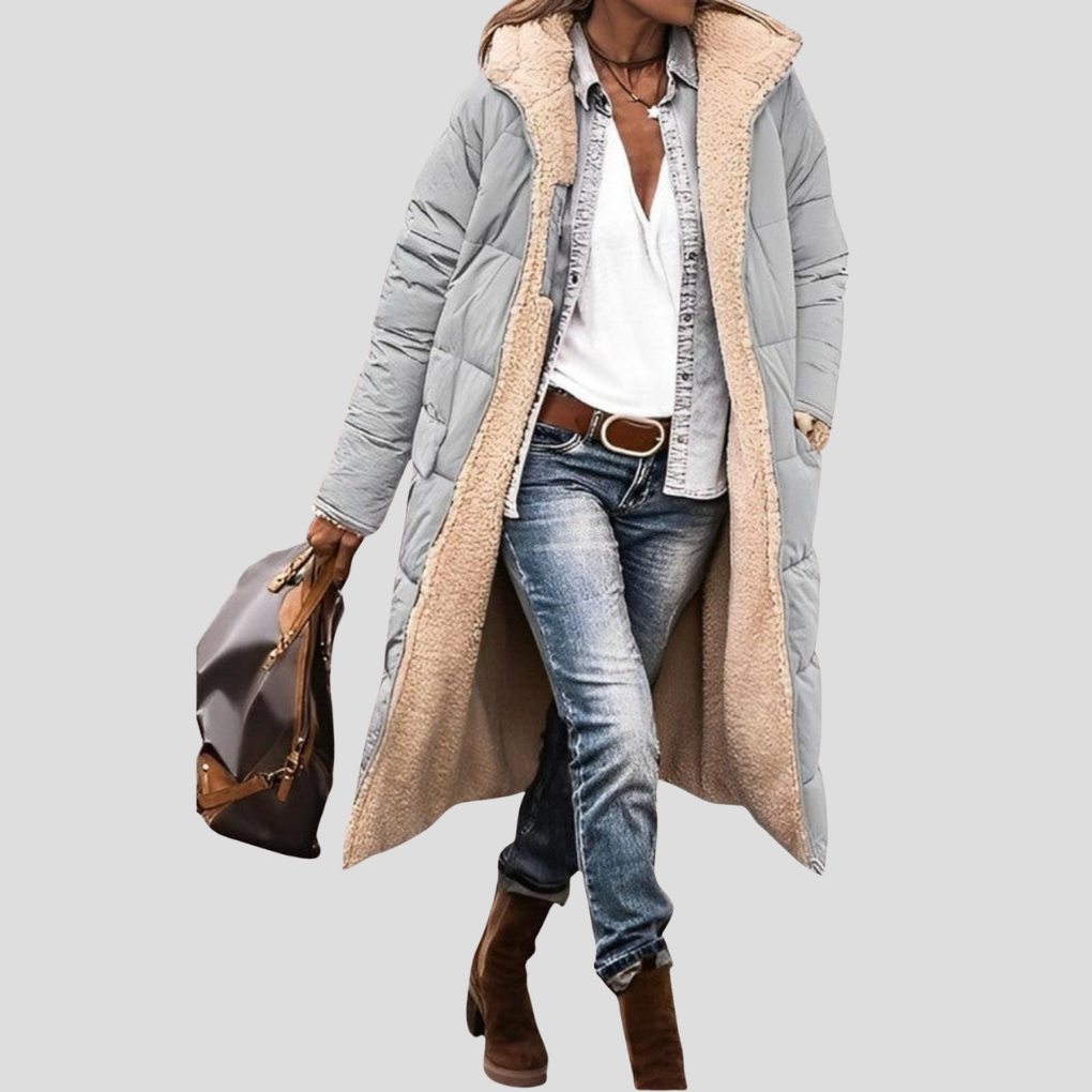 Penelope | Cozy Reversible Hooded Teddy Lined Long Coat
