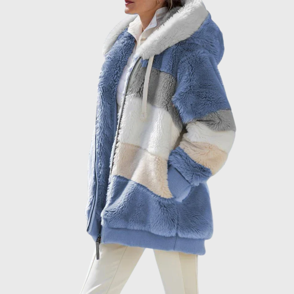 Sofia | Women's Puffer Jacket - Fleece Faux-Fur Hood