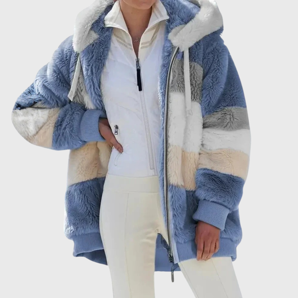 Sofia | Women's Puffer Jacket - Fleece Faux-Fur Hood
