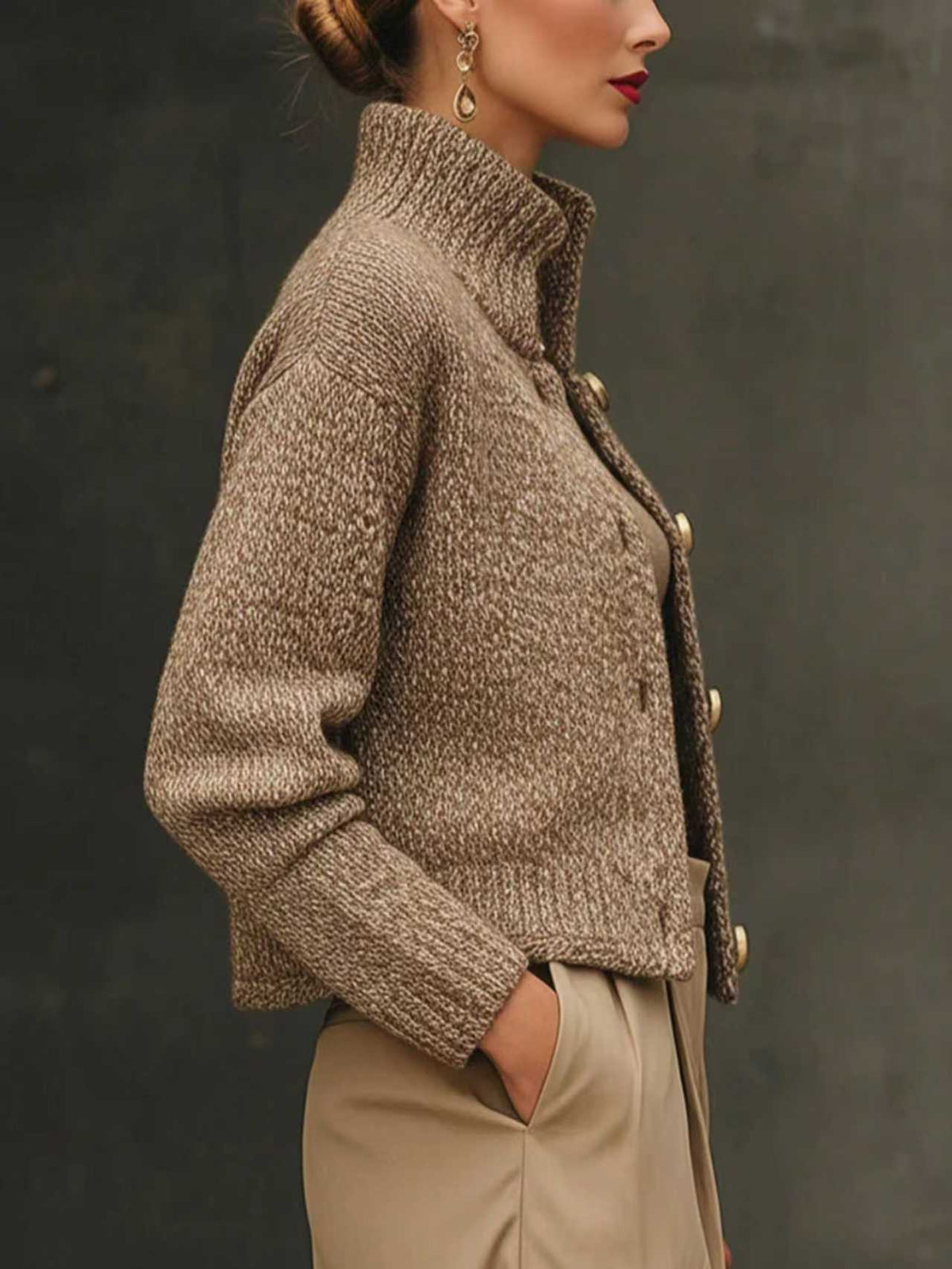 Rebecca | Tailored Cropped Wool Jacket with Sculpted Collar