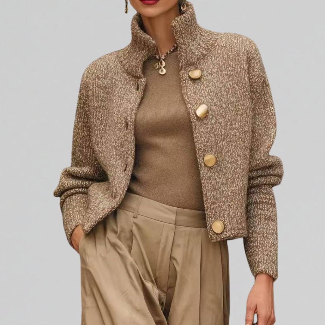 Rebecca | Tailored Cropped Wool Jacket with Sculpted Collar