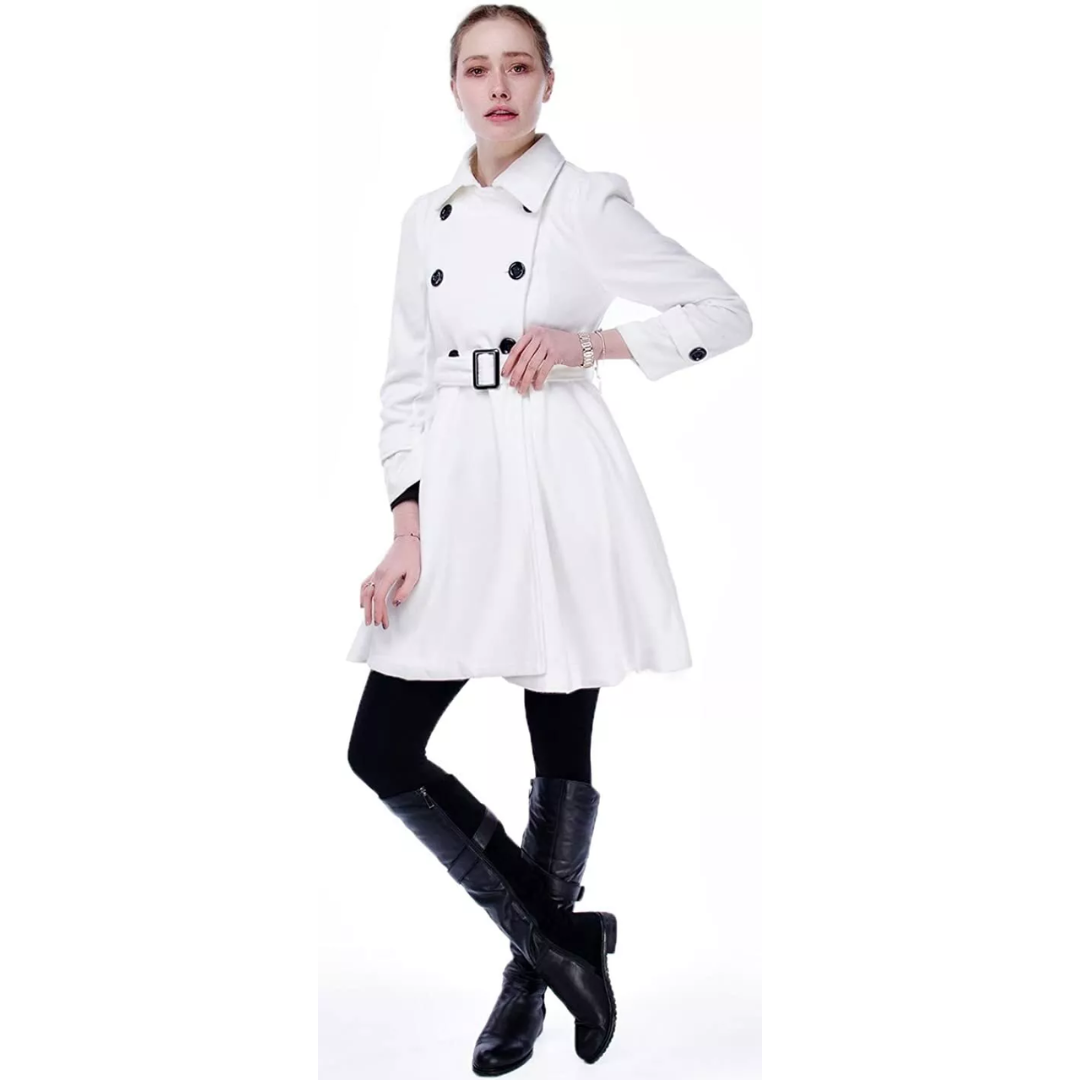 Rosalind | Reversible Wool Pea Coat with Belt