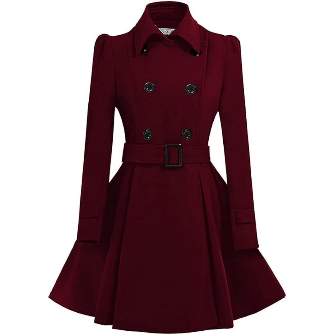 Rosalind | Reversible Wool Pea Coat with Belt