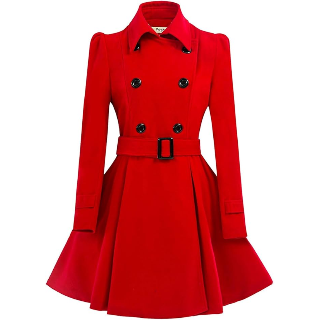 Rosalind | Reversible Wool Pea Coat with Belt