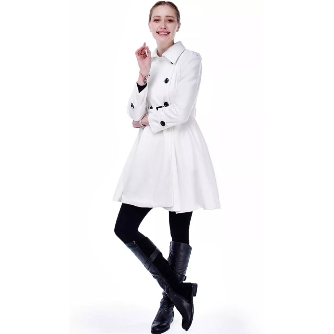 Rosalind | Reversible Wool Pea Coat with Belt