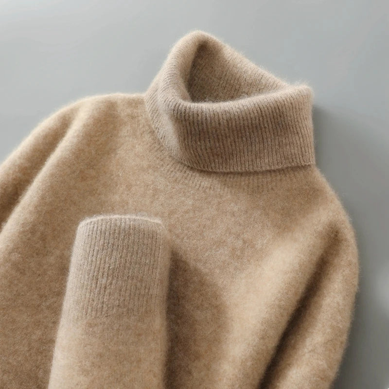 Greg | Men's Alpaca Wool Turtleneck Sweater - Tailored Fit Ribbed Cuffs