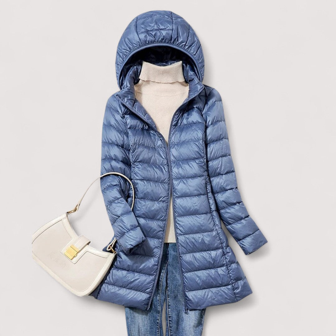 Sienna | Effortless Longline Quilted Puffer Jacket with Zip Front