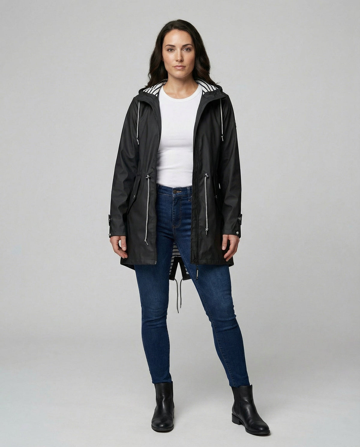 Tilda | Women's Parka Rain Jacket - Hooded Drawcord Waist Waterproof