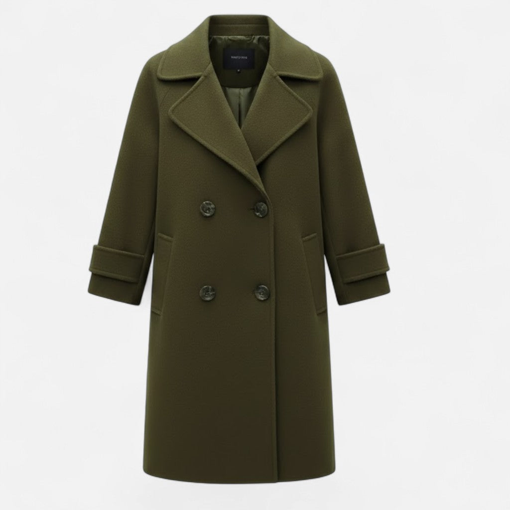 Vera | Women's Slim Cashmere Coat - Double Breasted Lapel