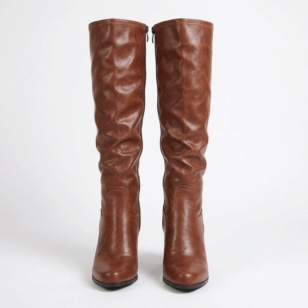 Verity | Women's Leather Knee High Boots - Chunky Block Heel