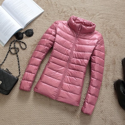 Zora | Women's Cropped Quilted Puffer Jacket - Hooded Zip Front