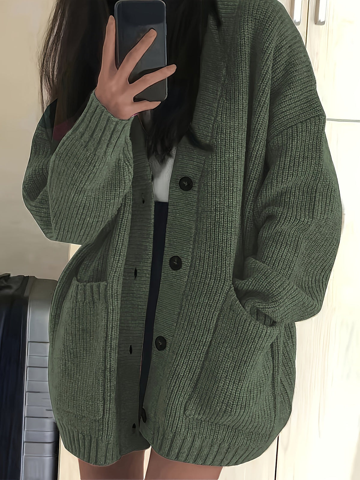 Maisie | Women's Chunky Knit Cardigan - Button Front Ribbed
