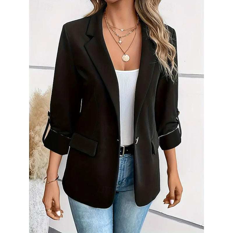 Miranda | Women's Open-Front Blazer - Tailored Adjustable Sleeve
