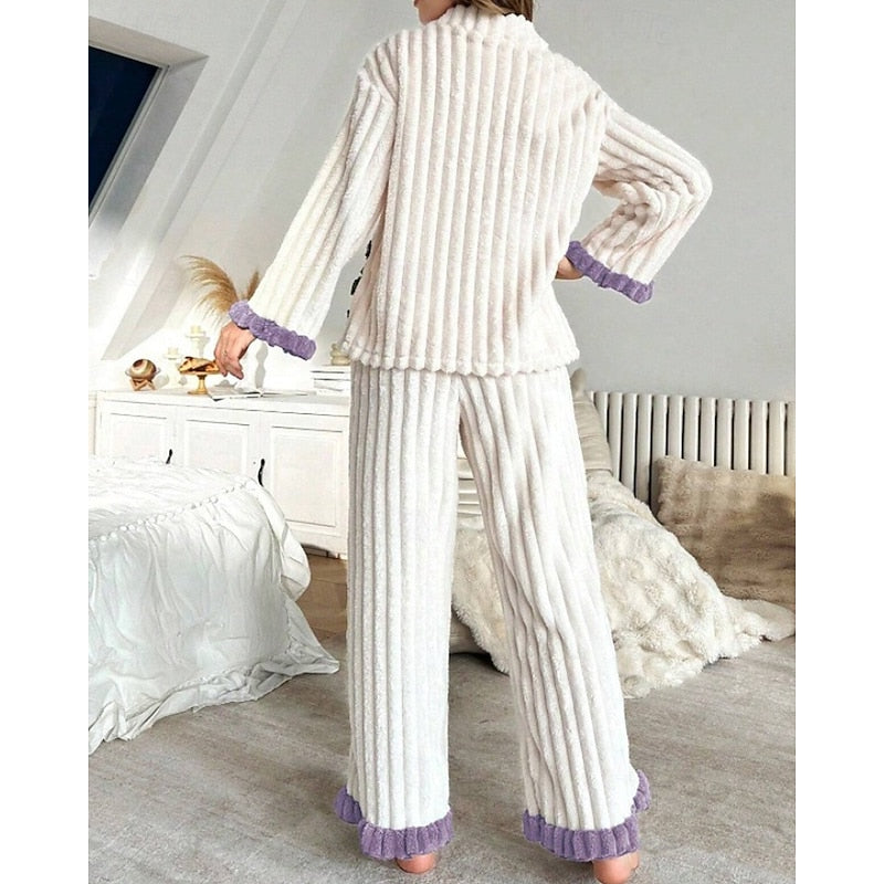 Winifred | Women's Cosy Loungewear Set with Ruffle Trim