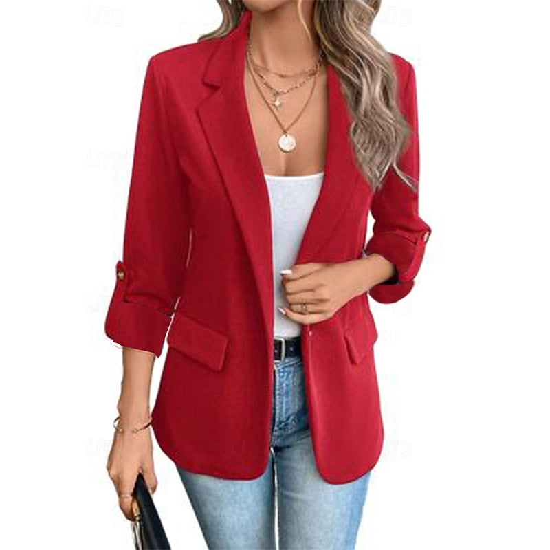 Miranda | Women's Open-Front Blazer - Tailored Adjustable Sleeve