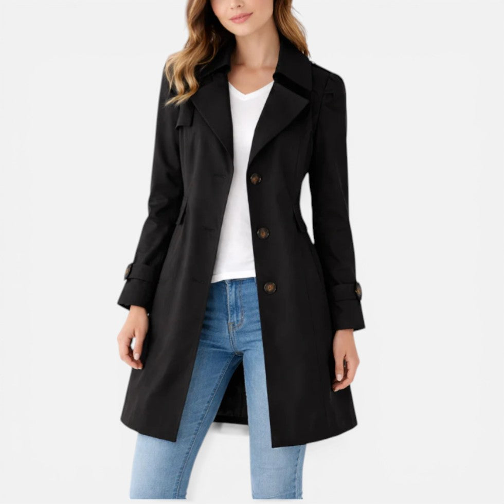 Briar Women's Trench Coat - Shiny Black