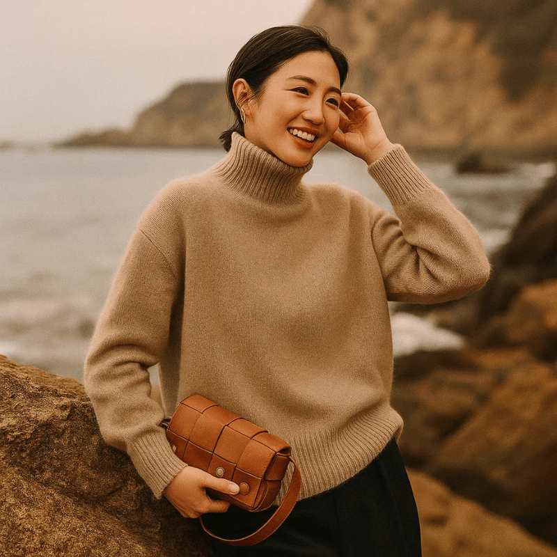 Cerys Women's Cashmere Sweater - Camel