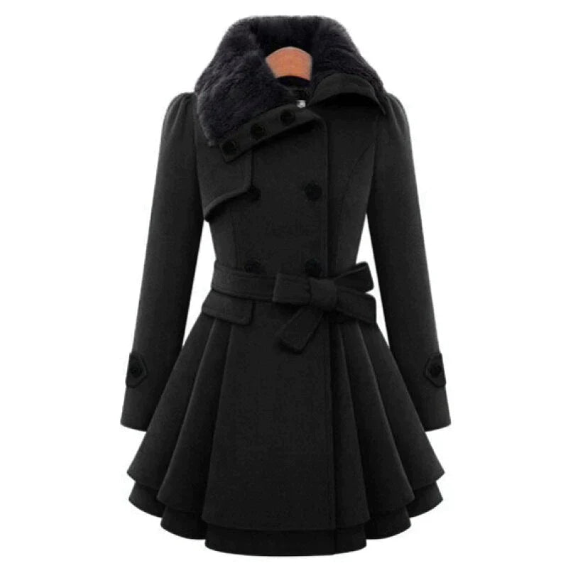 Claudia Women's Trench Coat - Black
