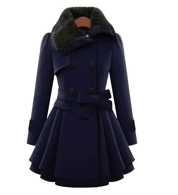 Claudia Women's Trench Coat - Dark Blue