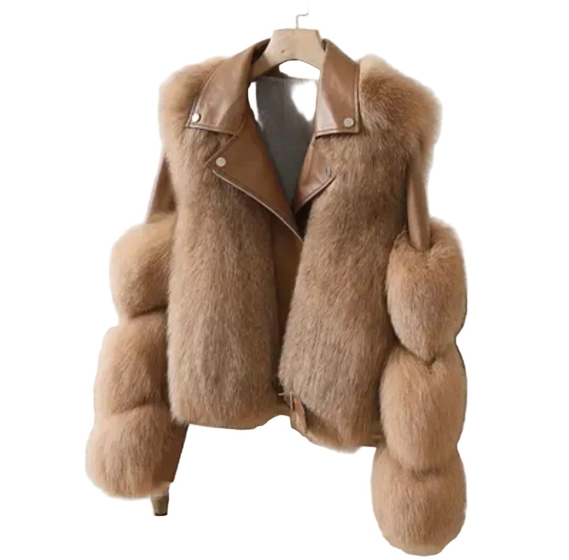 Daphne Women's Faux Leather Jacket - Light Brown