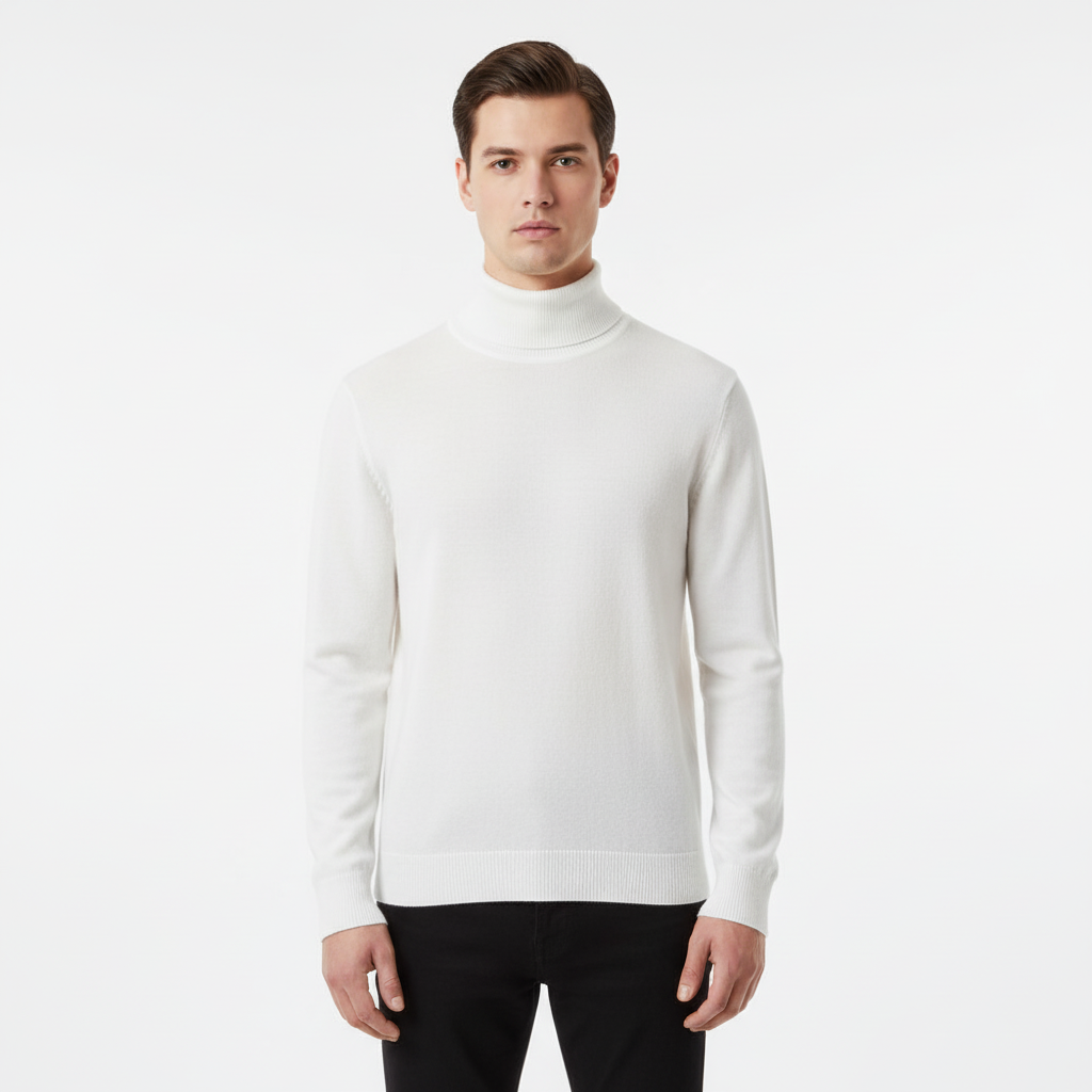 Kevin | Men's Cashmere Turtleneck Sweater - Regular Fit Long Sleeve Pullover