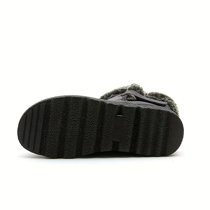 Petra | Women's Fur-Trimmed Winter Boots - Snow Side Fastening