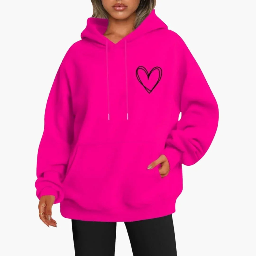 Etta Women's Oversized Hoodie - Rose Red