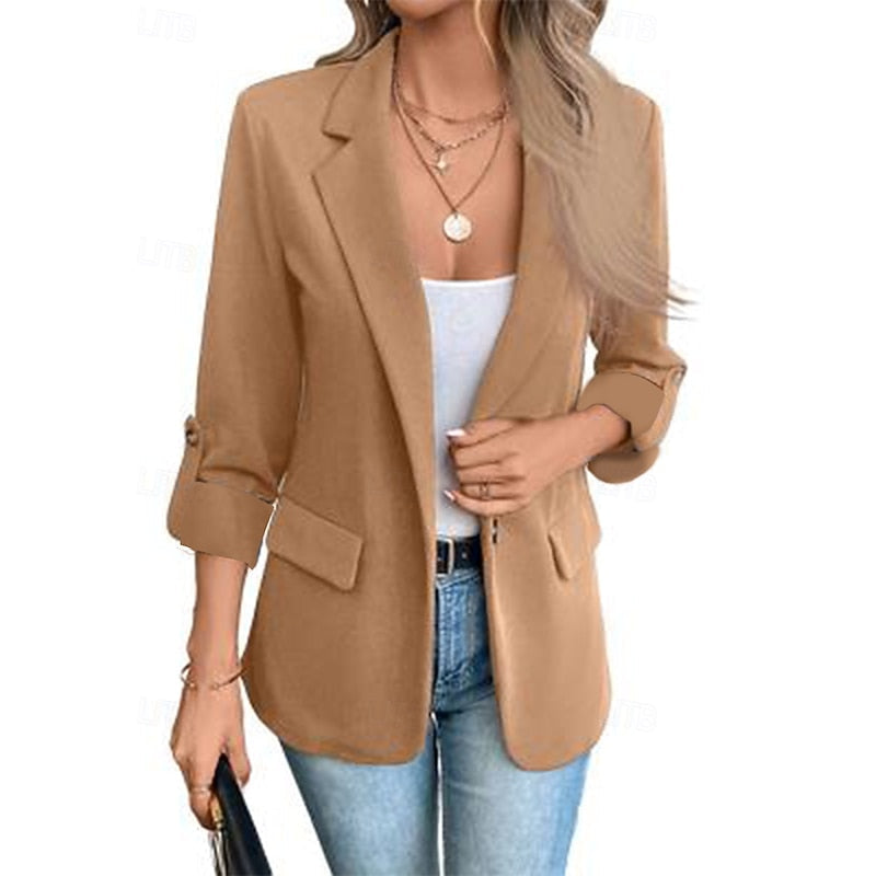 Miranda | Women's Open-Front Blazer - Tailored Adjustable Sleeve