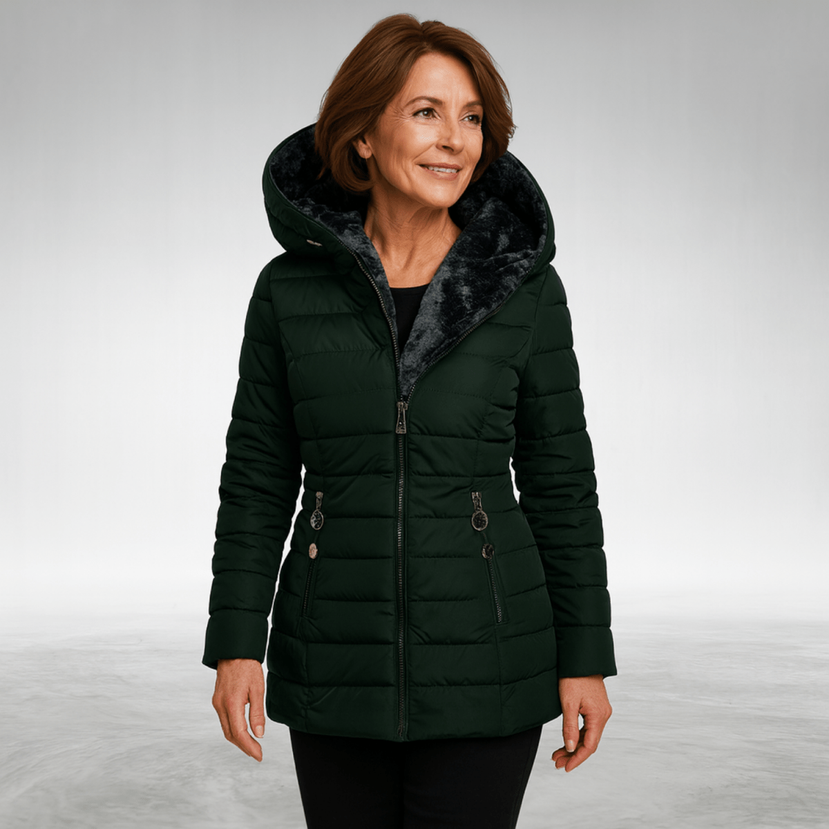 Brianna | Women's Puffer Winter Jacket with Fleece Lined Hood
