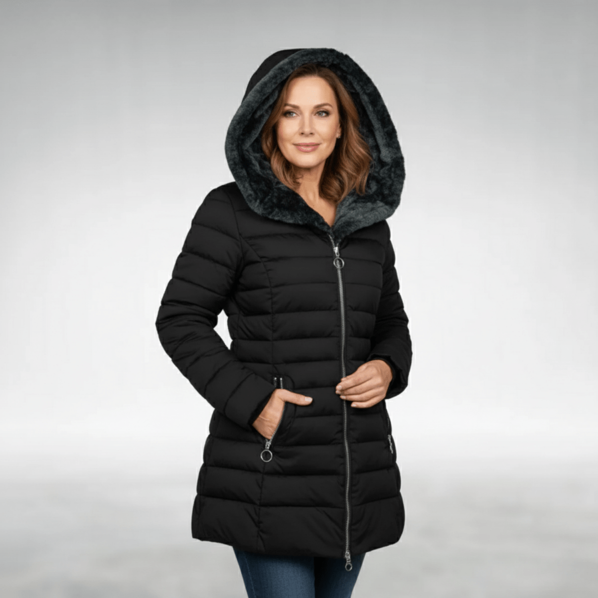 Brianna | Women's Puffer Winter Jacket with Fleece Lined Hood
