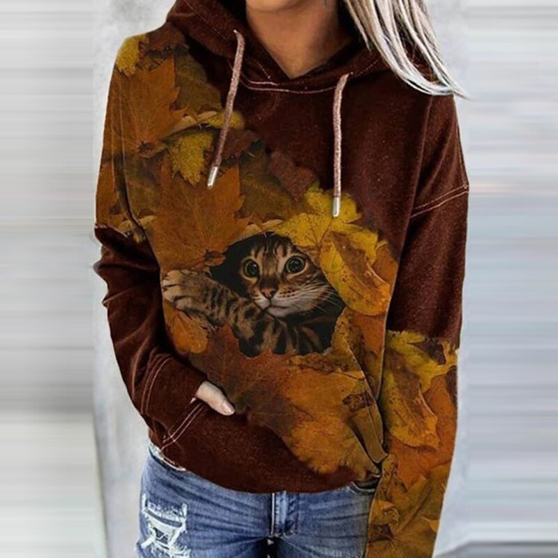 Gaia Women's Graphic Hoodie - Brown