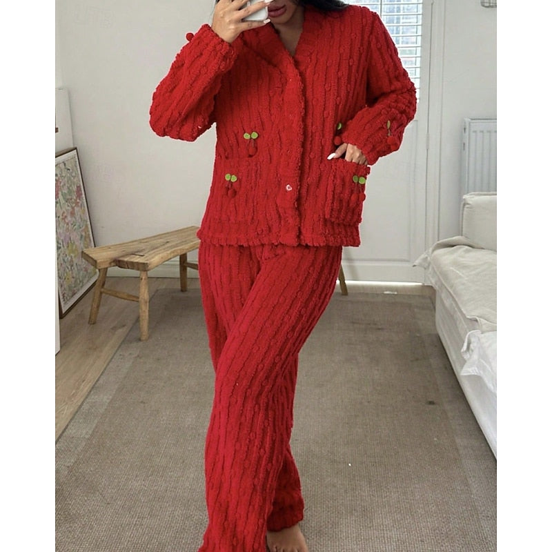 Maribel | Women's Cosy Loungewear Set with V-Neck Top