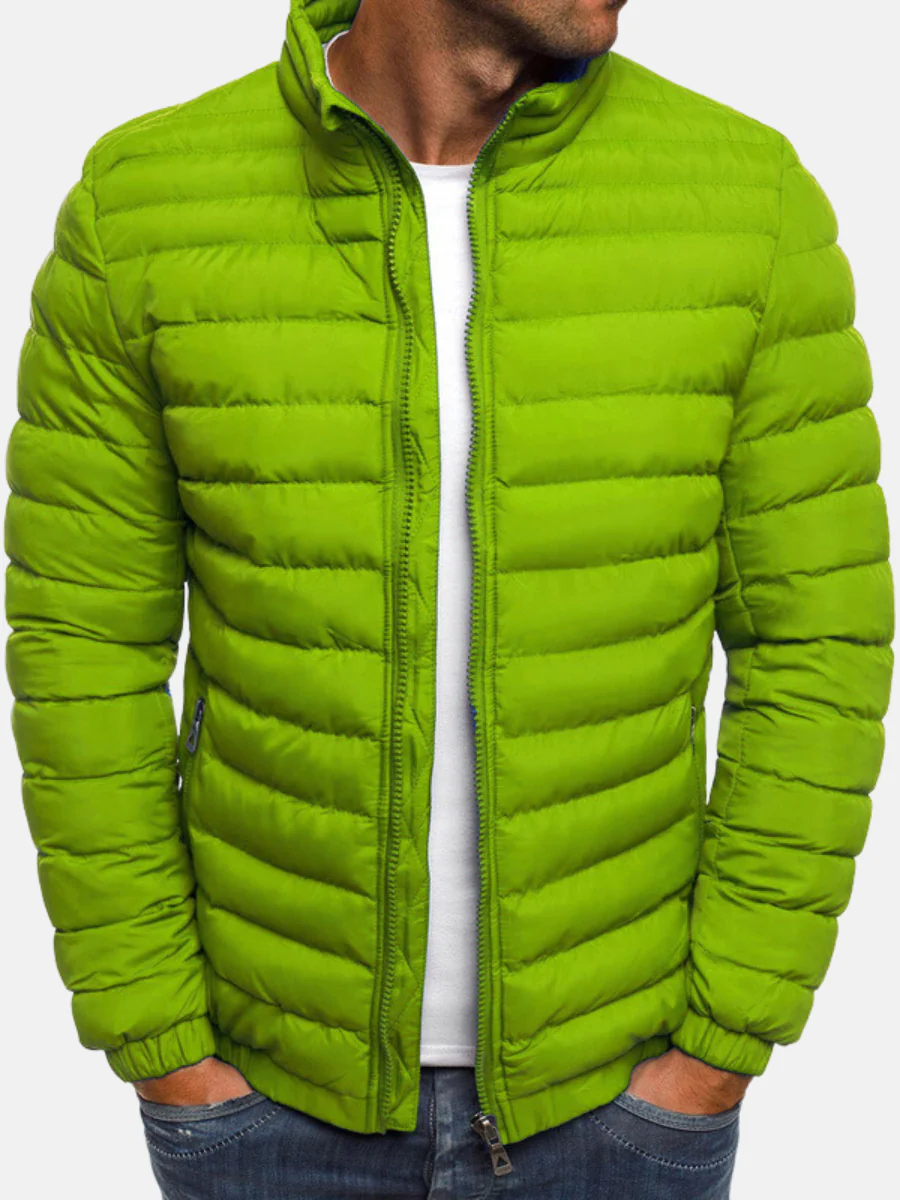 Seth | Men's Quilted Winter Puffer Jacket - Stand Collar Elastic Cuffs
