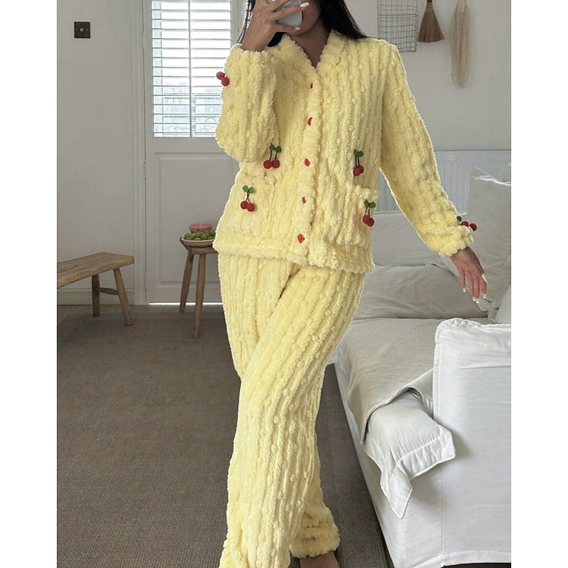 Maribel | Women's Cosy Loungewear Set with V-Neck Top