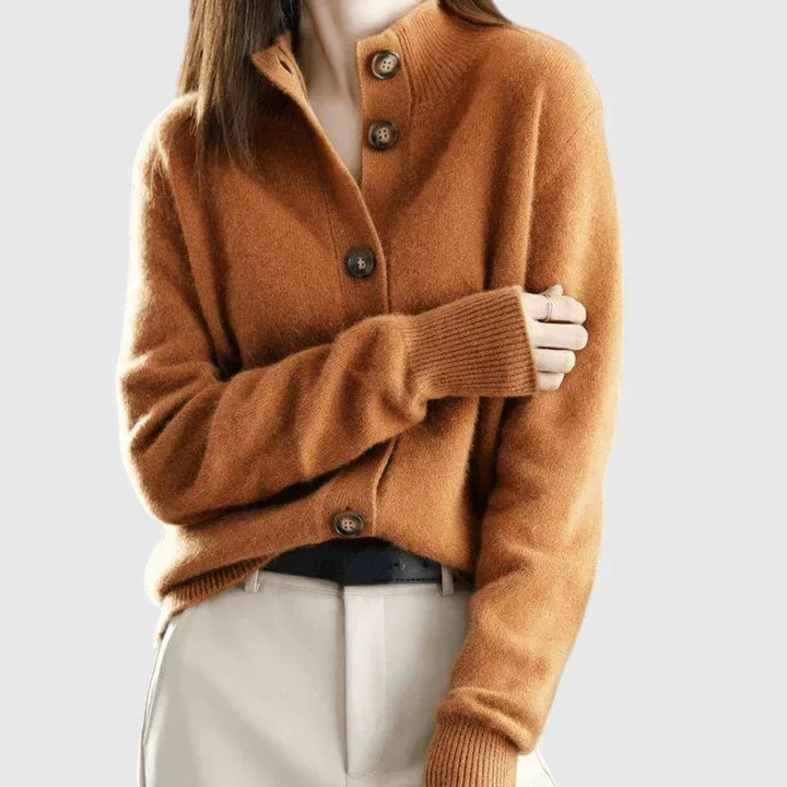 Adele | Women's Collared Cardigan - Refined Button Front