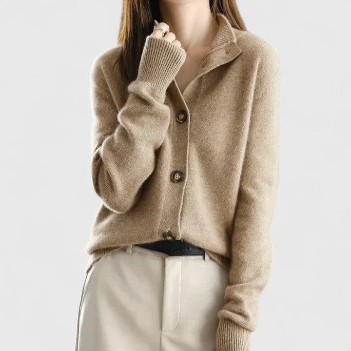 Adele | Women's Collared Cardigan - Refined Button Front