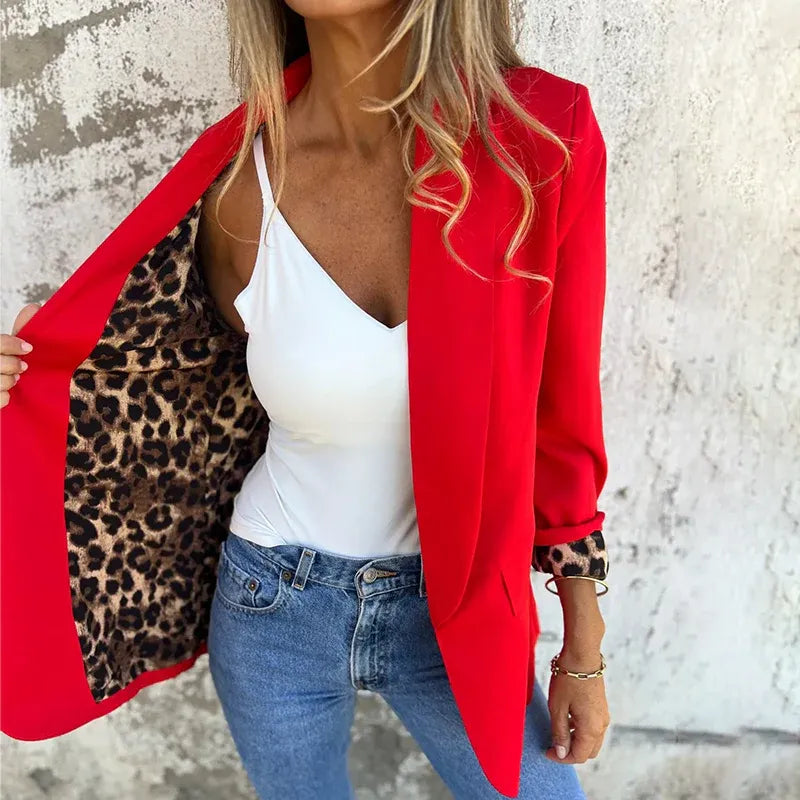 Lillian | Women's Reversible Blazer with Leopard Print Lining