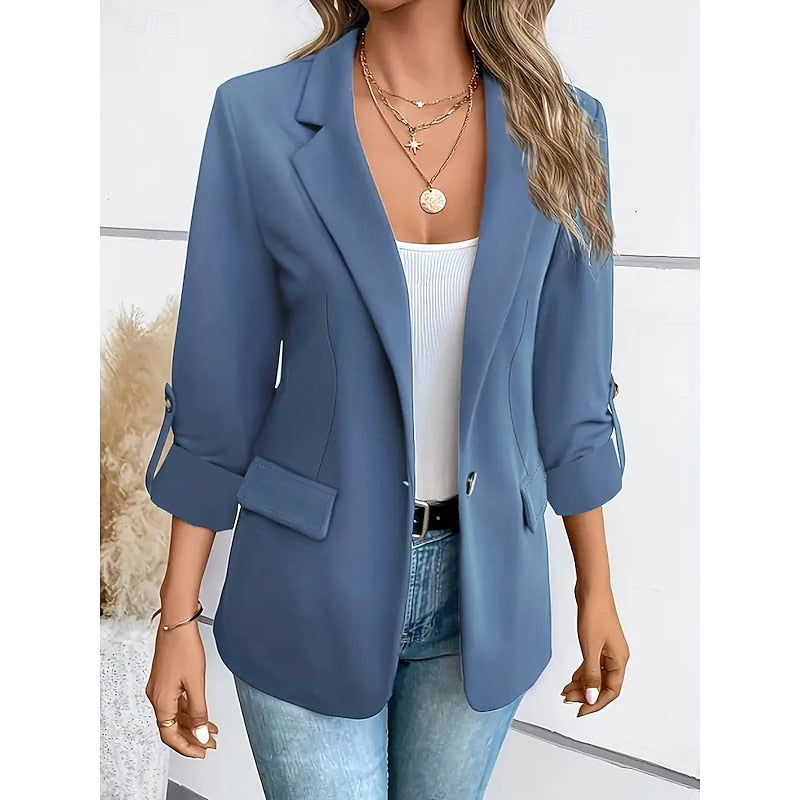 Miranda | Women's Open-Front Blazer - Tailored Adjustable Sleeve