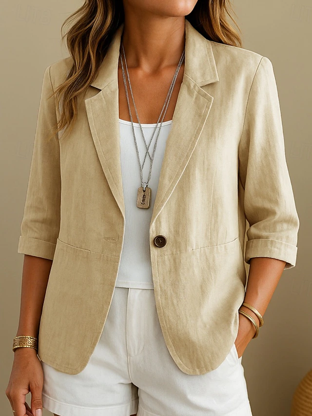 Sloane | Women's Relaxed Blazer - Single Button Front Pocket