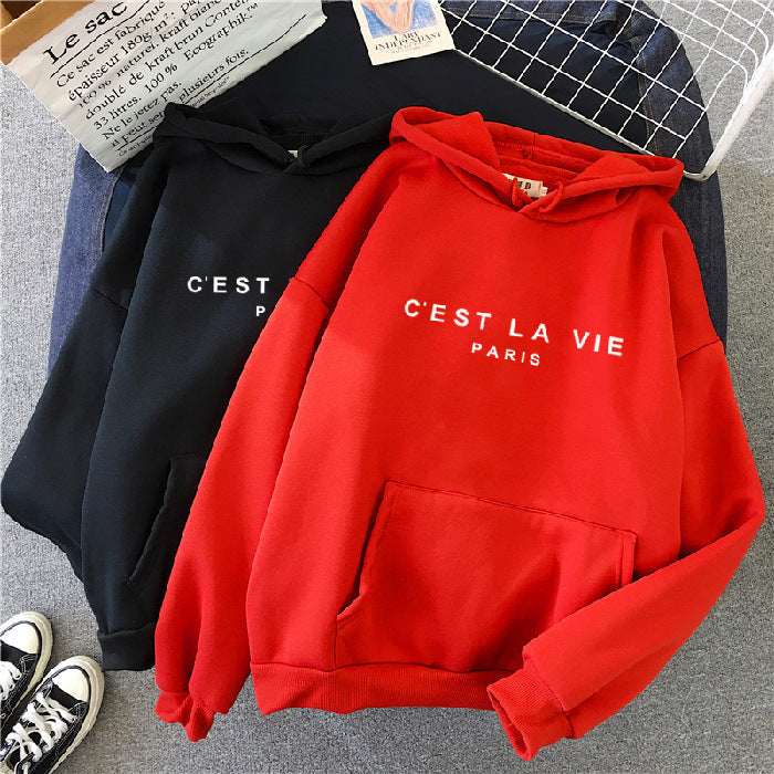 Linnea Women's Graphic Hoodie - Red