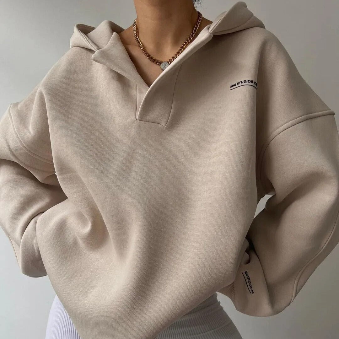 Maren Women's Oversized Hoodie - Beige