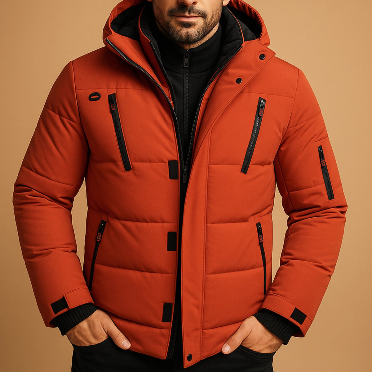 Chris | Men's Winter Puffer Jacket - Hooded Water Resistant Insulated Lining