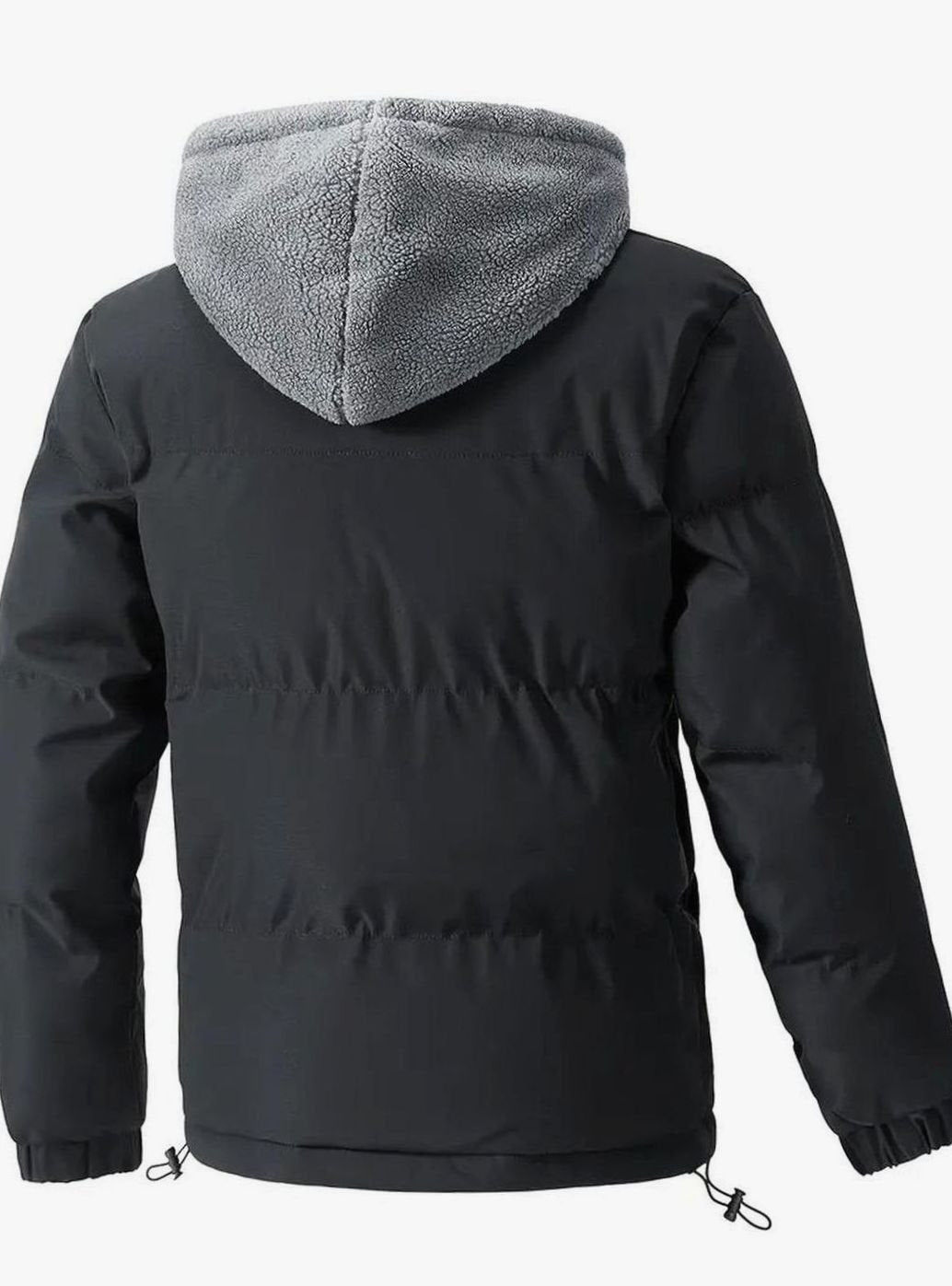 Mike | Men's Quilted Winter Puffer Jacket - Hooded Sherpa Lined Full Zip