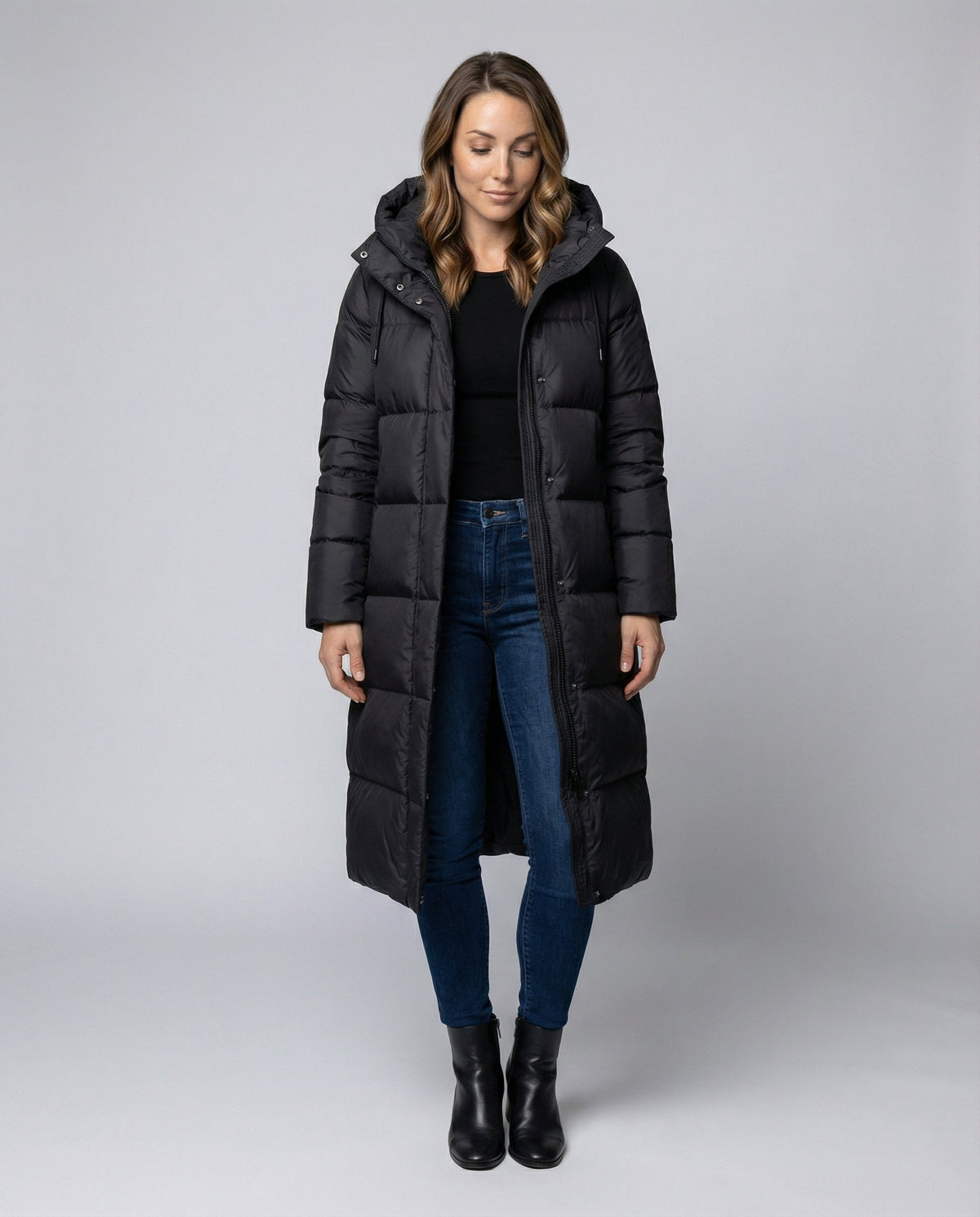 Megan | Women's Long Puffer Winter Jacket with Hood and Pockets