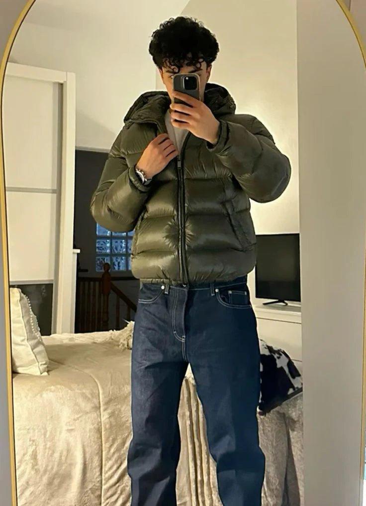 Luke | Men's Winter Down Puffer Jacket - Hooded High Collar Elastic Cuffs