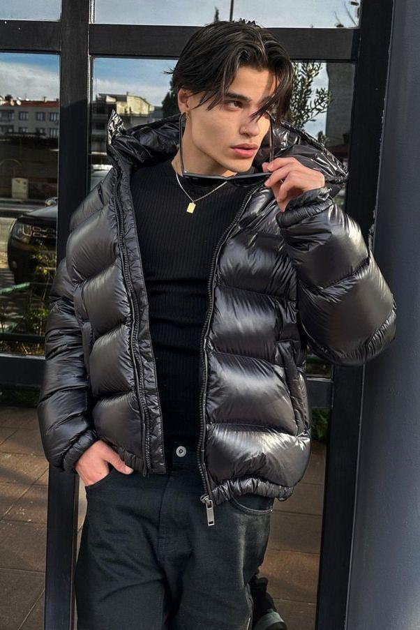 Luke | Men's Winter Down Puffer Jacket - Hooded High Collar Elastic Cuffs