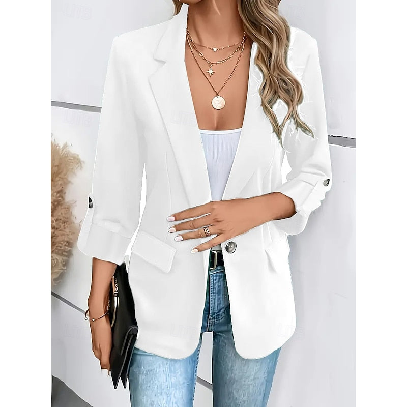 Miranda | Women's Open-Front Blazer - Tailored Adjustable Sleeve