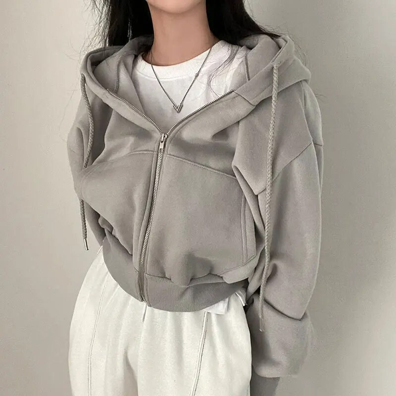 Sybil Women's Zip Up Hoodie - Gray